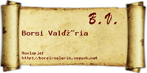 Borsi Valéria névjegykártya