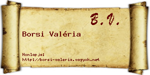 Borsi Valéria névjegykártya